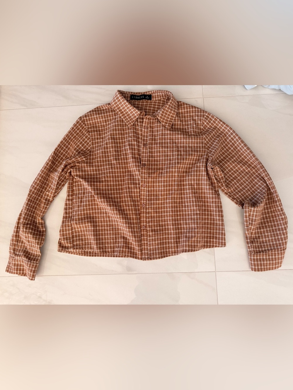 Worn once* Lioness Mustard Plaid Button-Down Shirt- REVOLVE - Picture 3 of 9